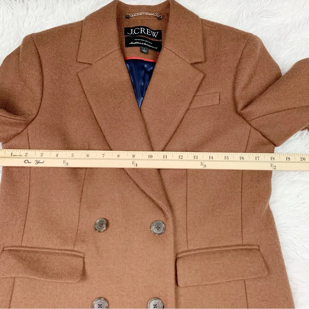 J Crew Double-breasted topcoat in Italian melton wool blend in brown - Picture 6 of 11